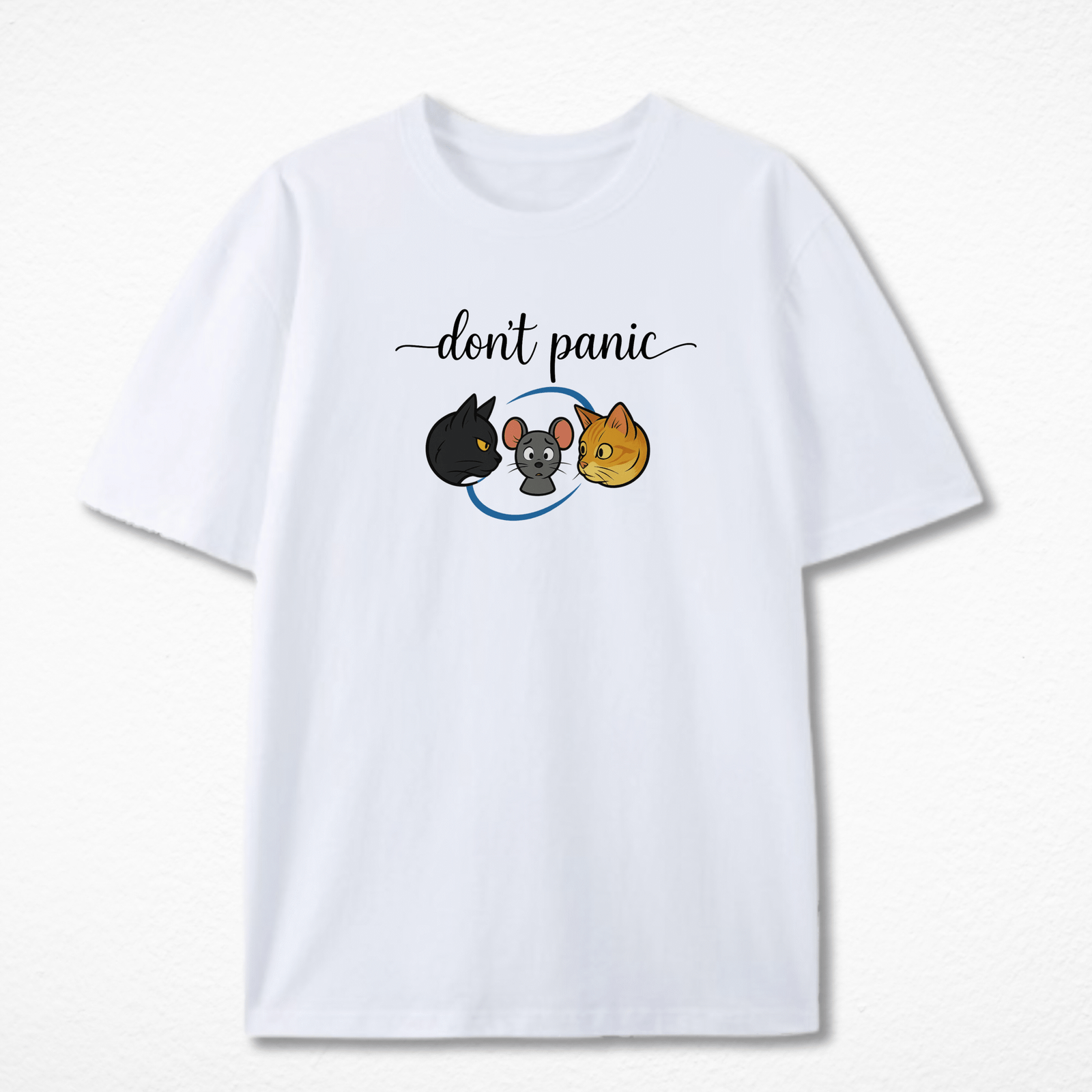 Funny Cat and Mouse T-Shirt Don't Panic